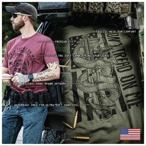 Howitzer Style Men's T-Shirt Coiled Freedom Military Grunt MFG - Picture 9 of 10